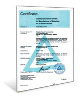 PED Certificate PED Certificate
